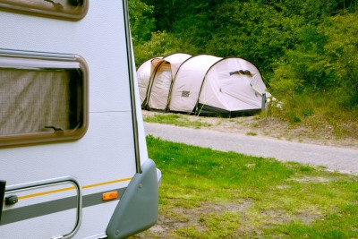 caravan and tent